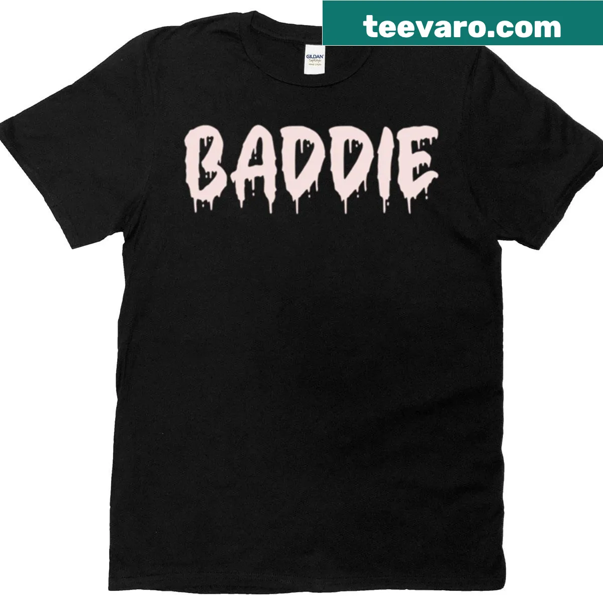 Bold blood drip design on a white t-shirt — on a men's t-shirt