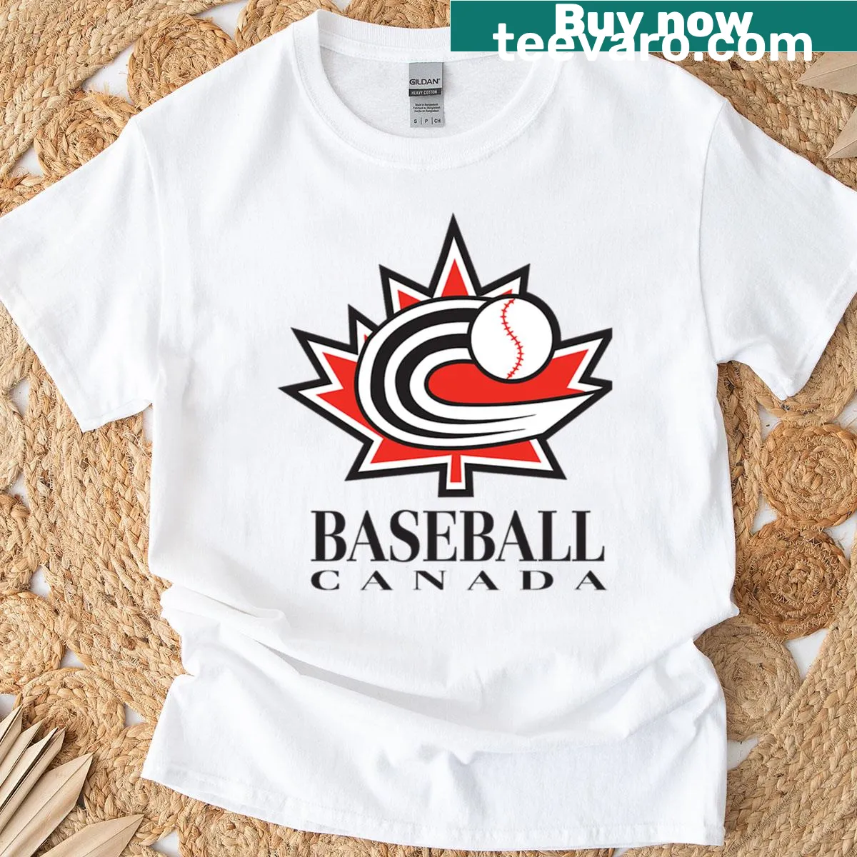 Baseball Canada logo graphic on T-shirt — on a men's t-shirt