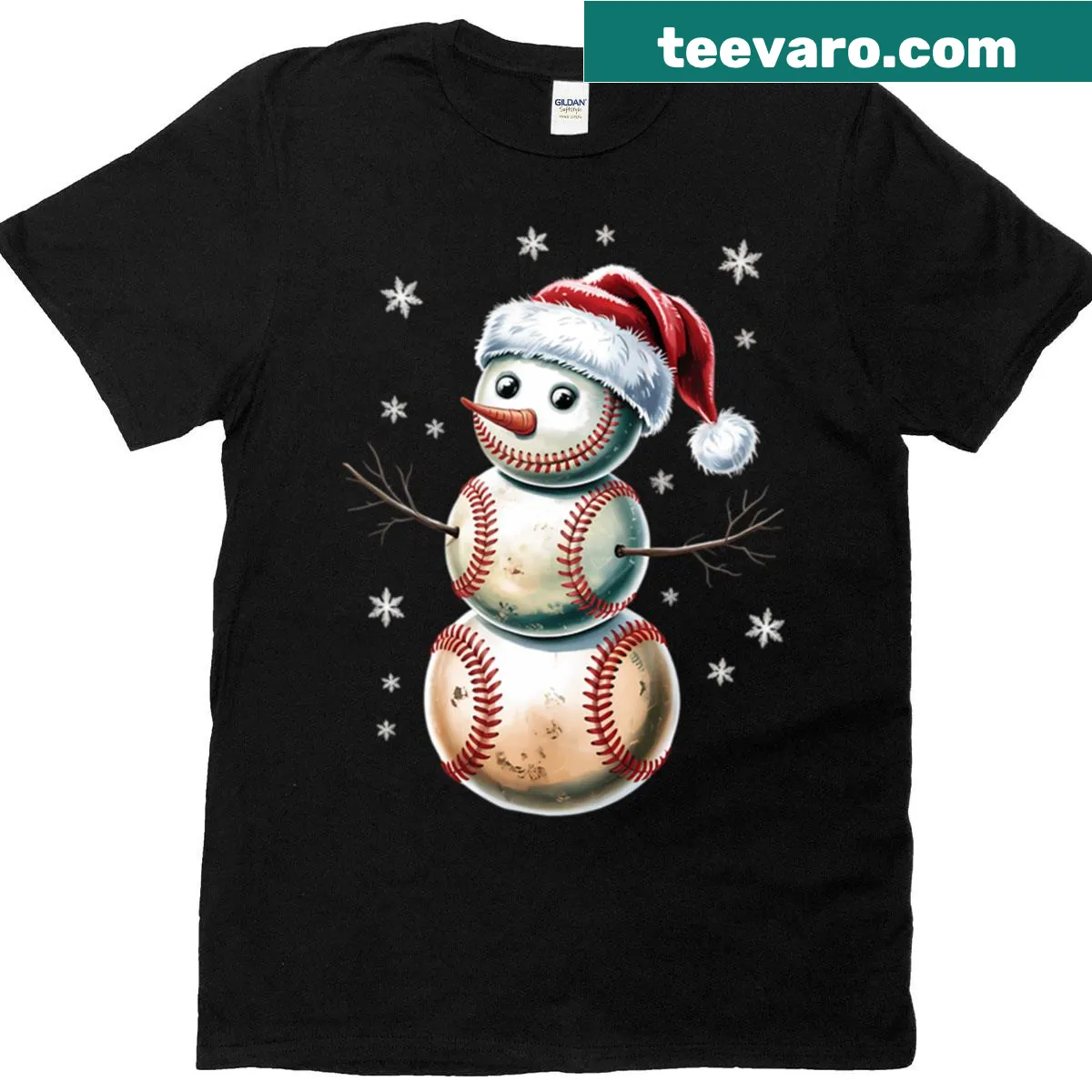 Funny Christmas themed baseball graphic on t-shirt — on a men's t-shirt