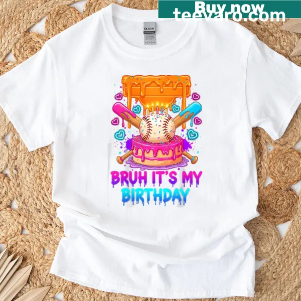 Funny birthday t-shirt with ice cream drip and text