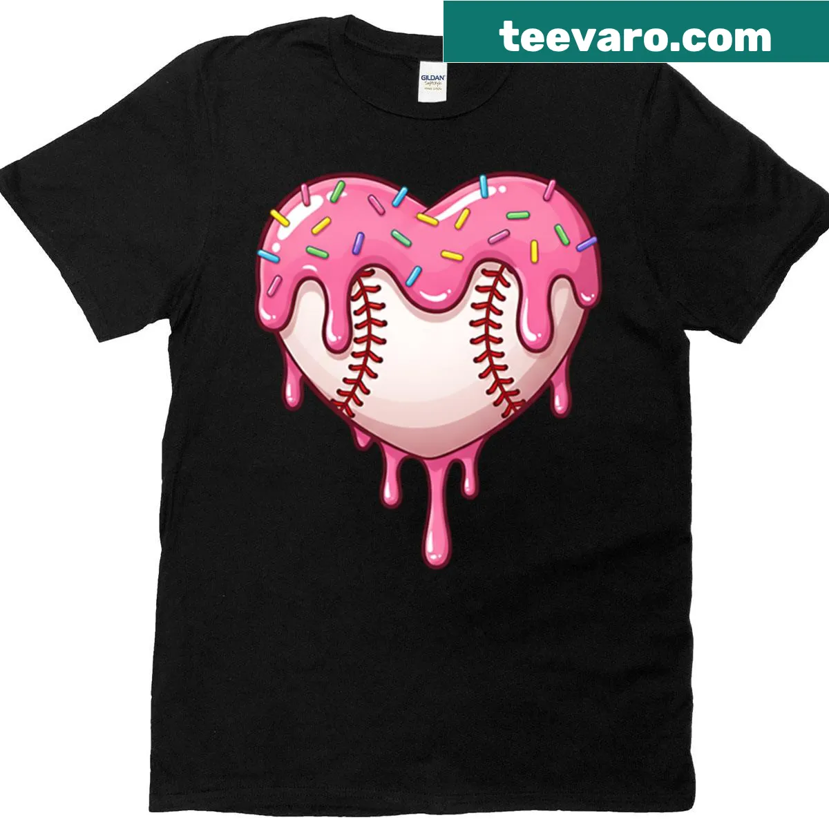 Youth T-shirt with a fun baseball and ice cream cone graphic — on a men's t-shirt