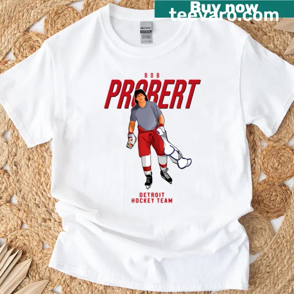 Illustration of Bob Probert 24 with Detroit Hockey Team elements