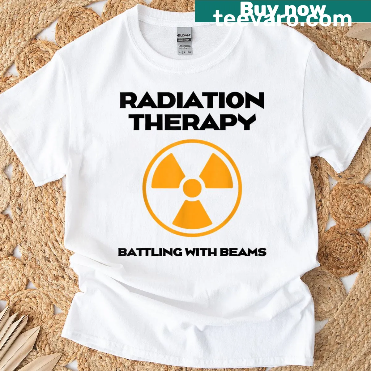 Empowering t-shirt celebrating cancer fighters and survivors with heartfelt message. — on a men's t-shirt