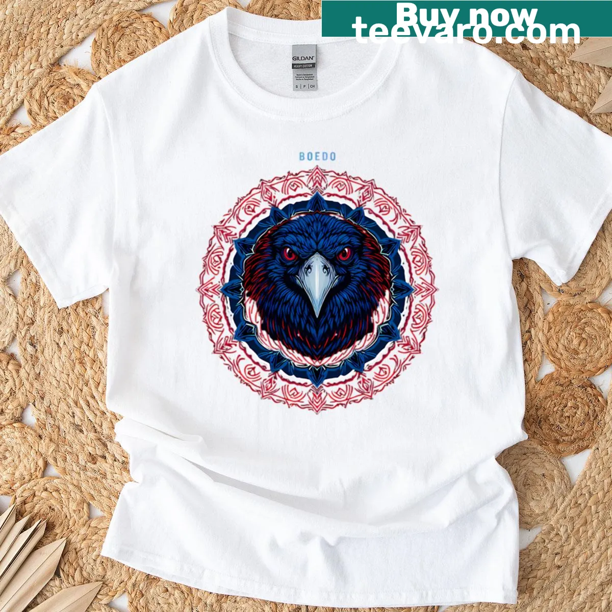 Raven illustration representing Buenos Aires on a t-shirt — on a men's t-shirt