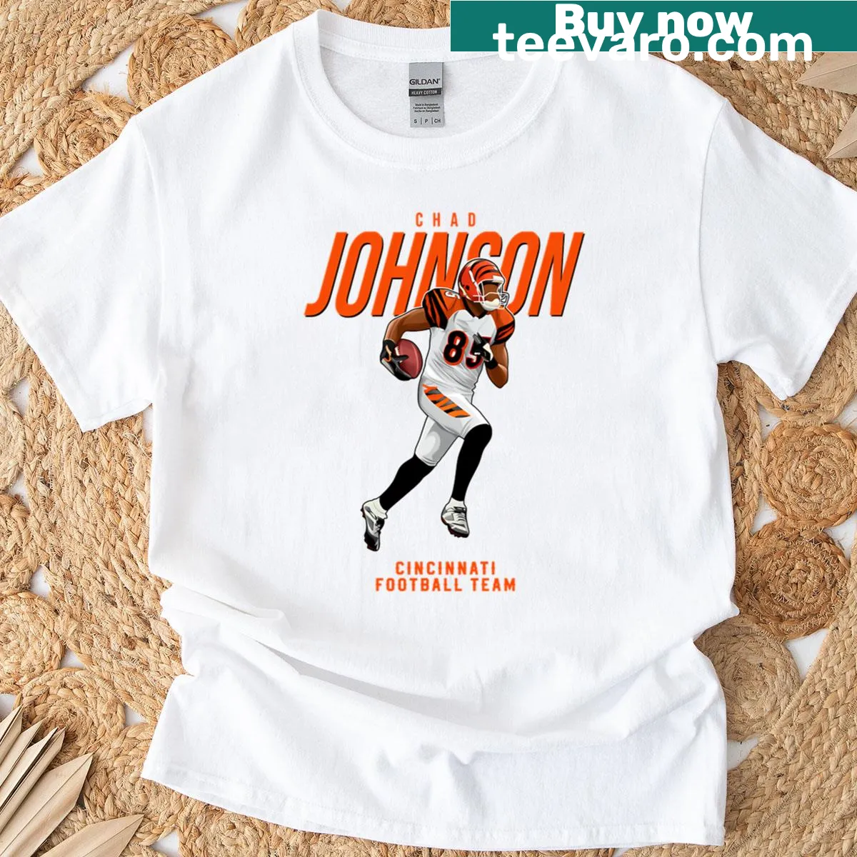 Cincinnati football T-shirt with Chad Johnson's number 85 — on a men's t-shirt