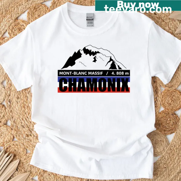 Chamonix Mont Blanc T-shirt showcasing mountain scenery