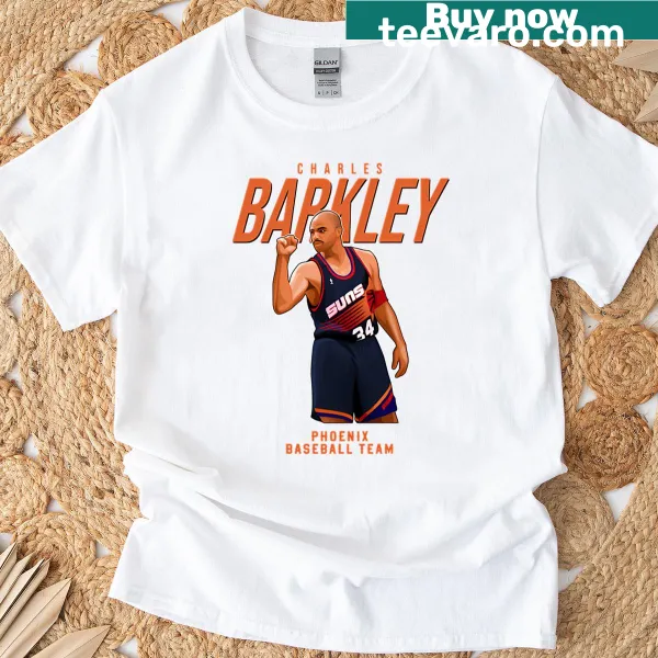Illustration of Charles Barkley with number 34 on a basketball t-shirt