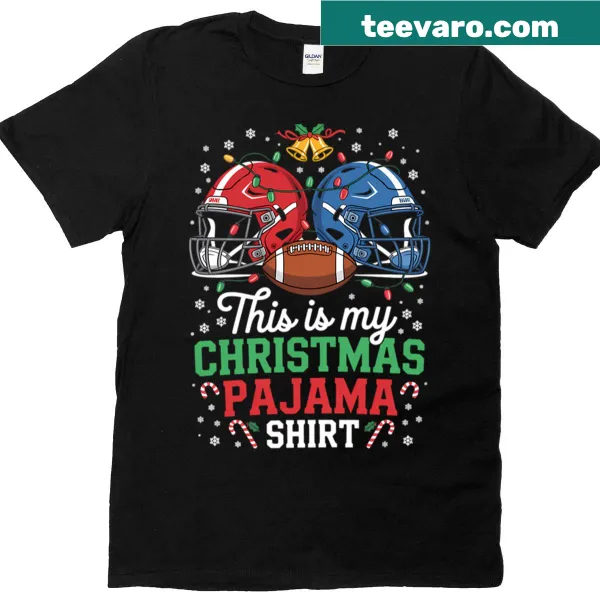Christmas-themed football design T-shirt