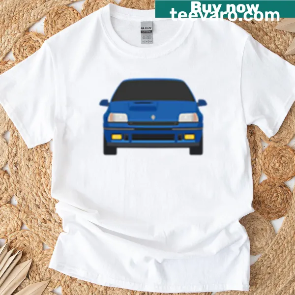 Vector drawing t-shirt featuring the iconic Clio Williams car.