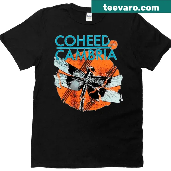 Illustrated t-shirt featuring Coheed and Cambria logo for music fans