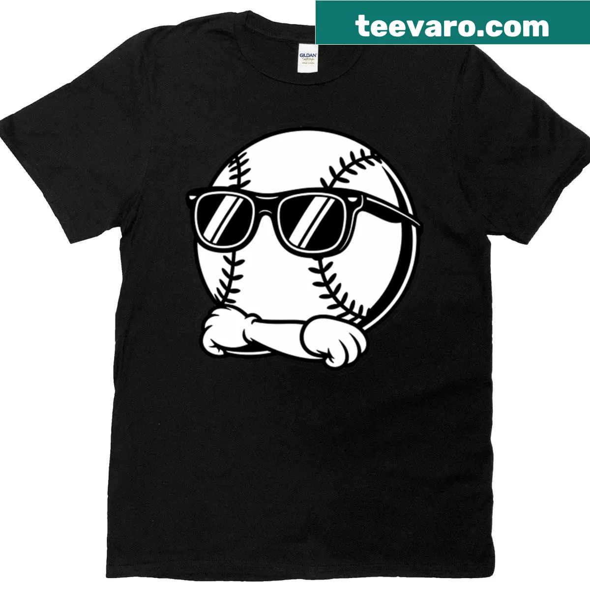 Simple sports logo t-shirt featuring a classic baseball design — on a men's t-shirt