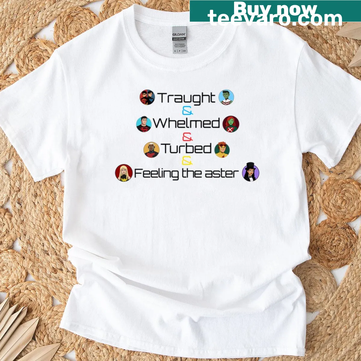Whimsical text design t-shirt with humorous emotional phrases — on a men's t-shirt