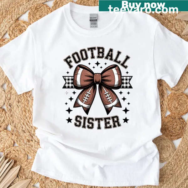 Cute T-shirt with coquette bow for football game day