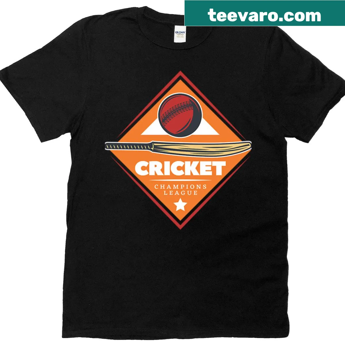 Cricket logo graphic on a sports-themed t-shirt — on a men's t-shirt