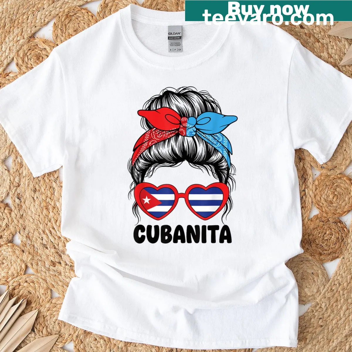 Cubanita T-shirt featuring Cuba flag design — on a men's t-shirt