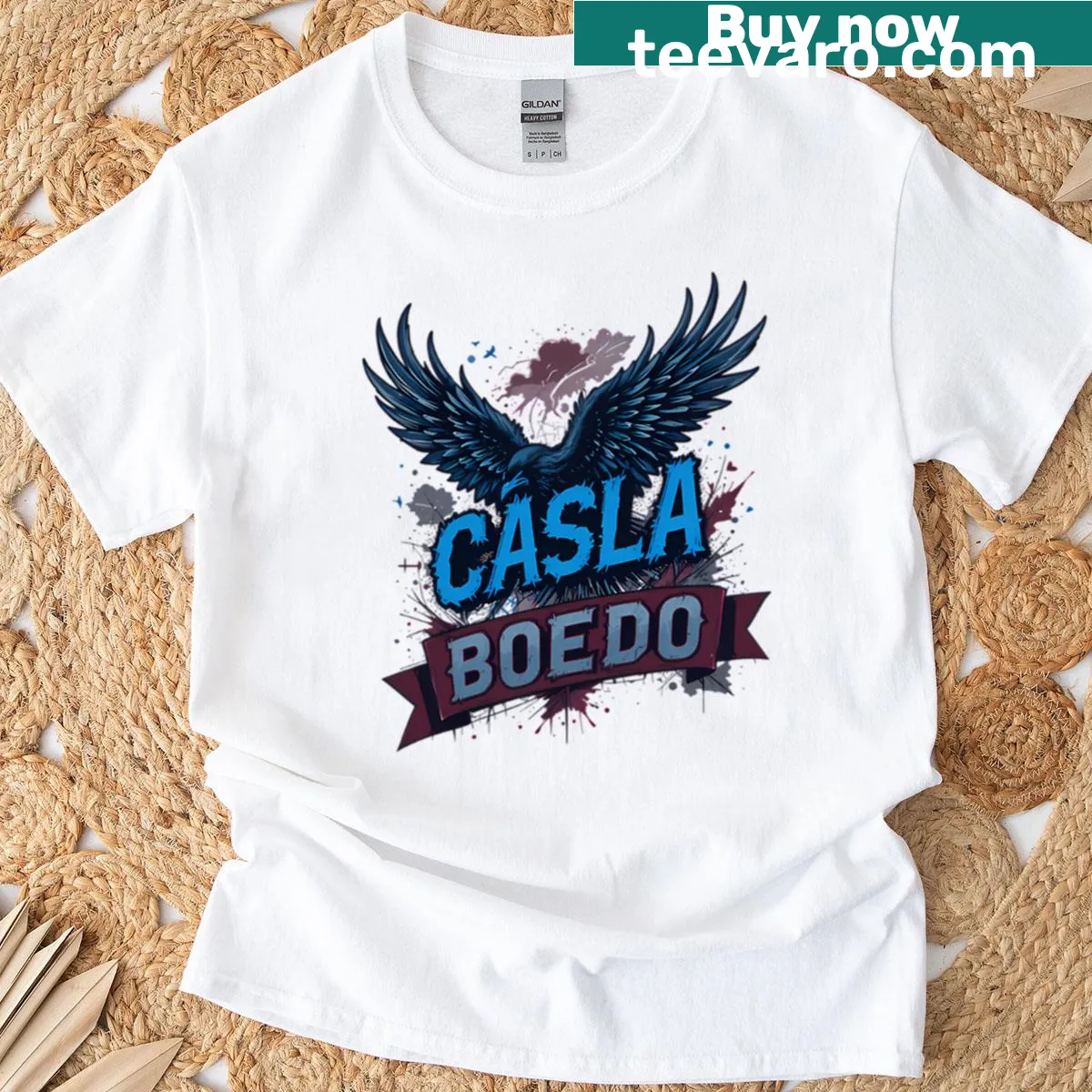 Casla Raven T-shirt celebrating football culture — on a men's t-shirt