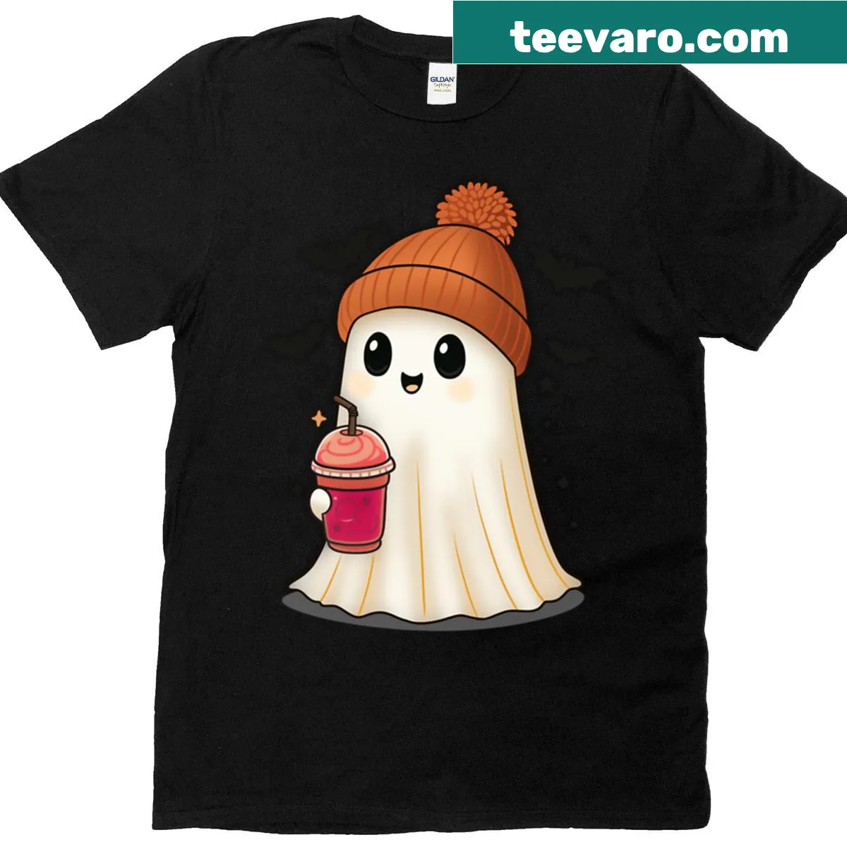 Adorable ghost graphic for Halloween — on a men's t-shirt