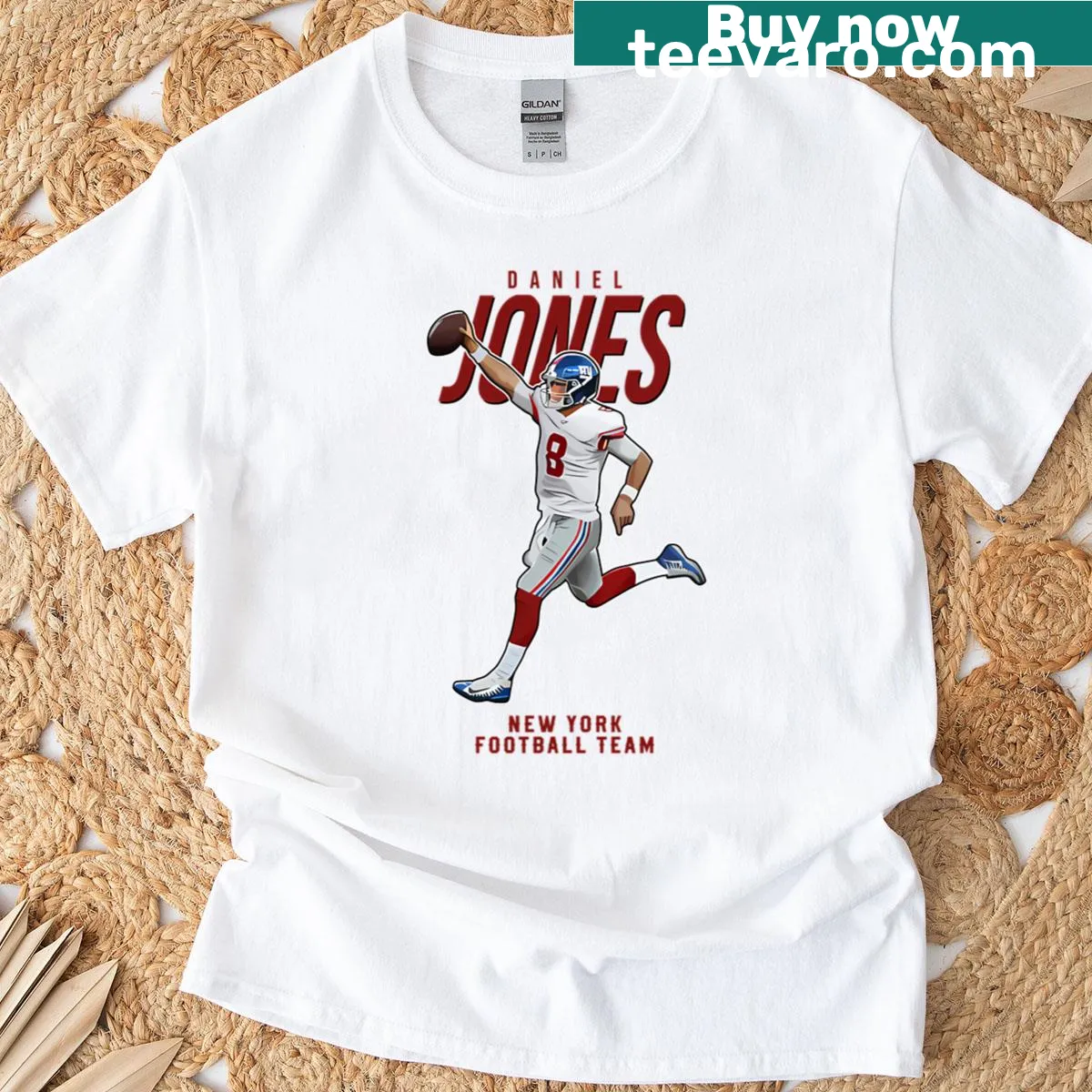 Illustration of Daniel Jones' number 8 on a sports T-shirt — on a men's t-shirt