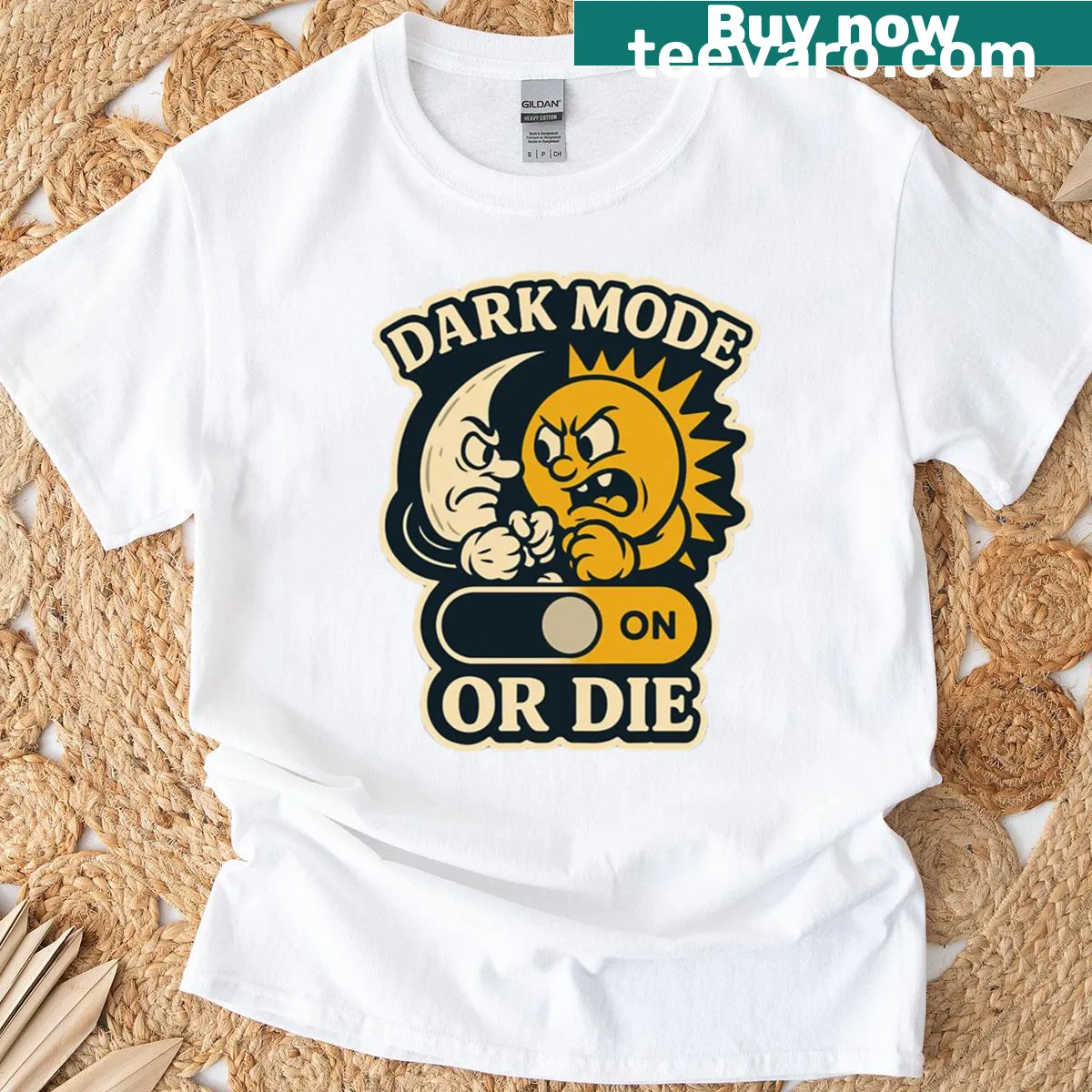 Funny Dark Mode Or Die programmer humor T-shirt — on a men's t-shirt