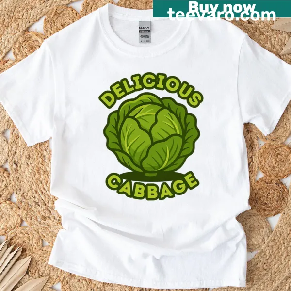 Whimsical T-shirt celebrating cabbage with cute typography design