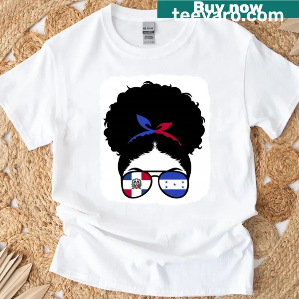 Split design representing Dominican and Honduran heritage