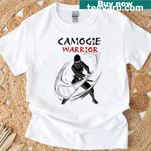 Sporty t-shirt featuring a dynamic camogie warrior design.