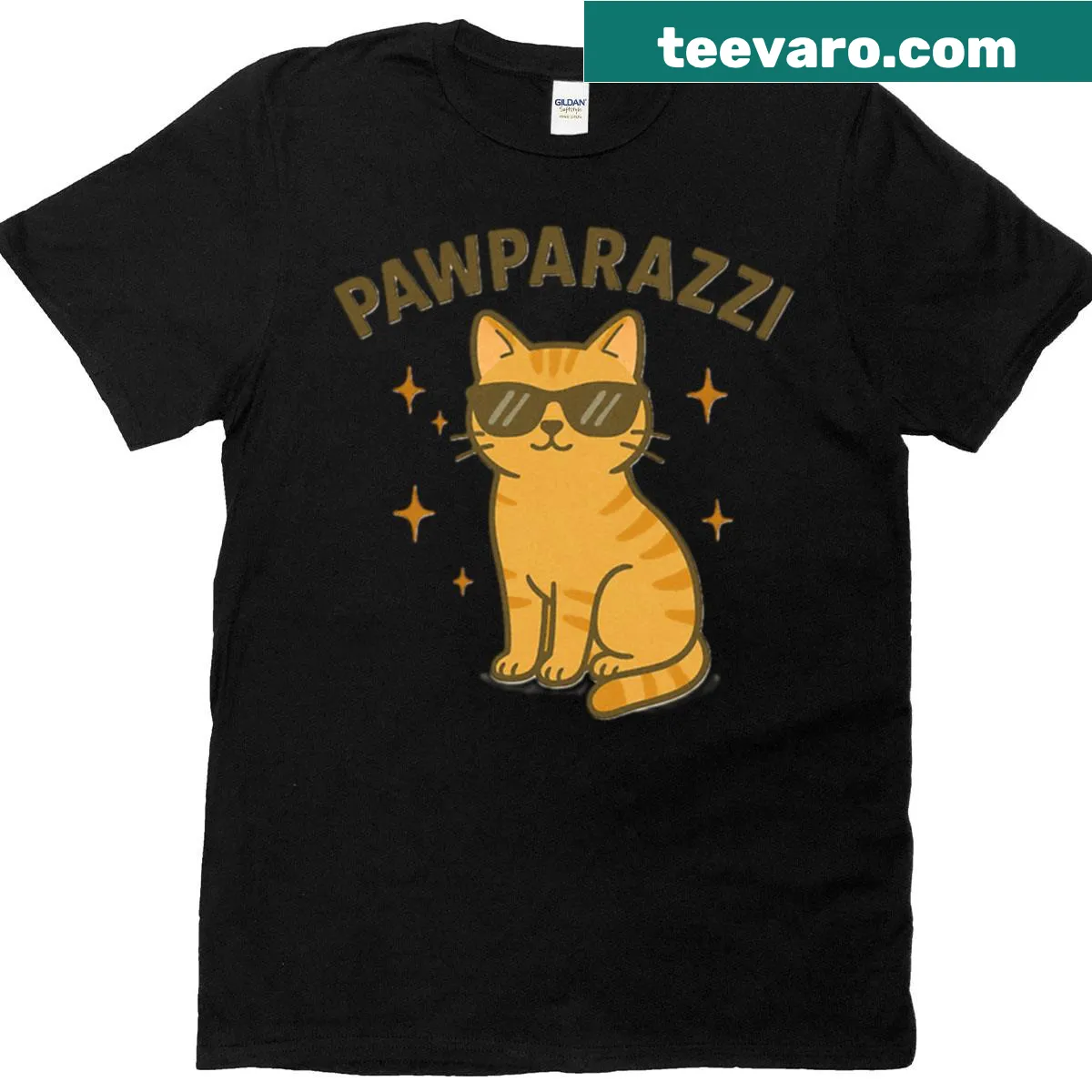 Playful cat illustration on a T-shirt — on a men's t-shirt
