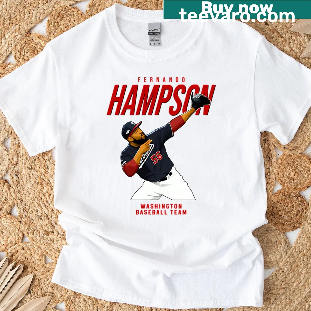 Washington baseball team t-shirt featuring Fernando Rodney 56 — on a men's t-shirt
