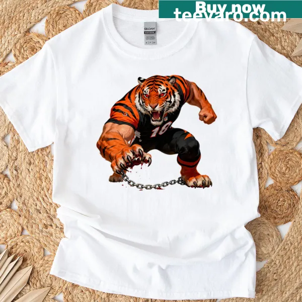 Bengal tiger design T-shirt related to football and Cincinnati