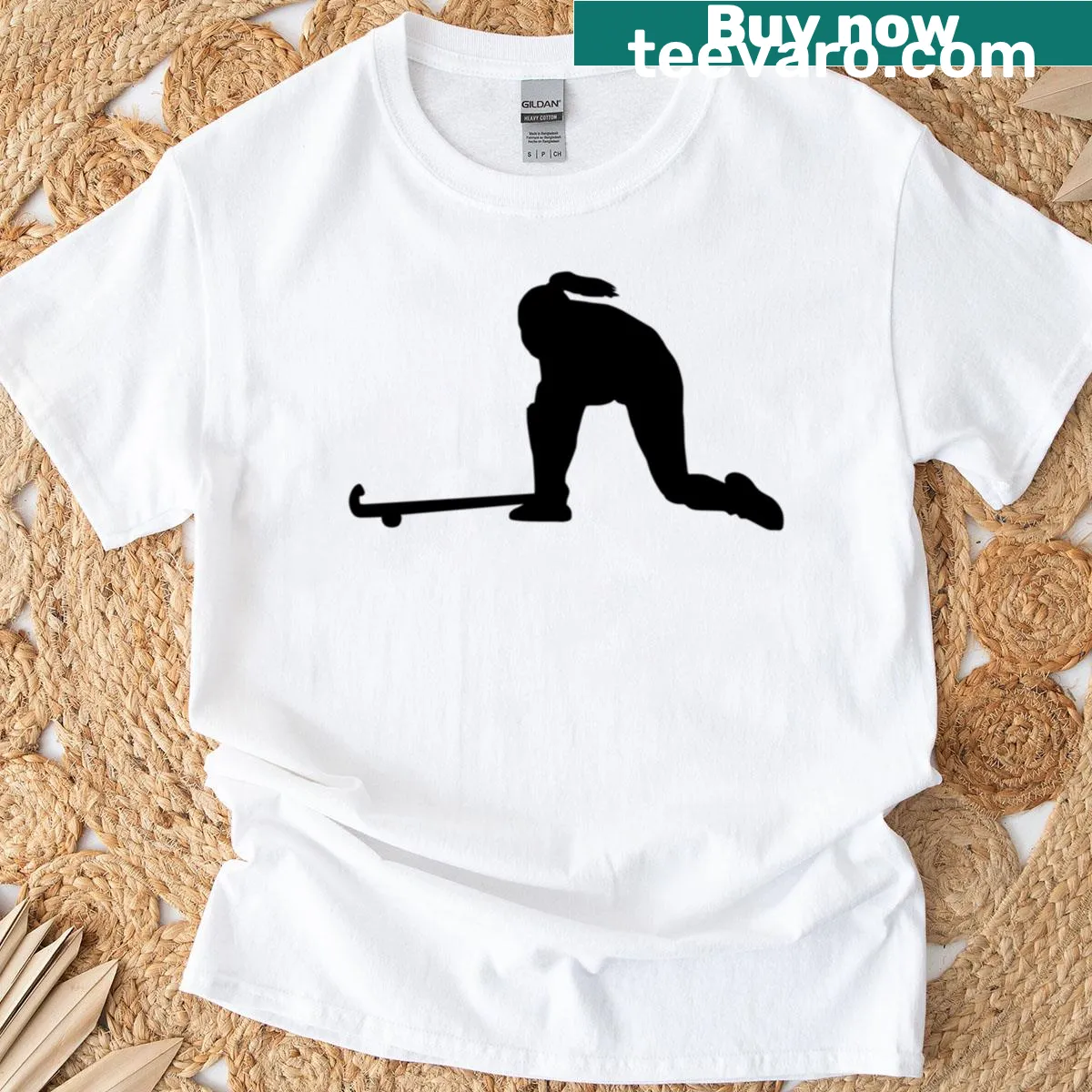 Field hockey themed t-shirt for women celebrating the sport — on a men's t-shirt