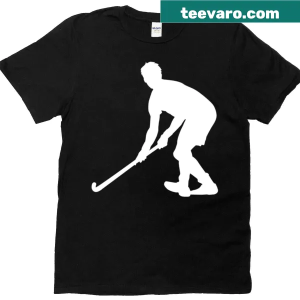 Field hockey player t-shirt with a sports-themed design