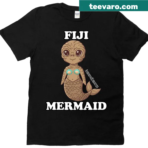 Illustration of a Fiji mermaid decorated with shells