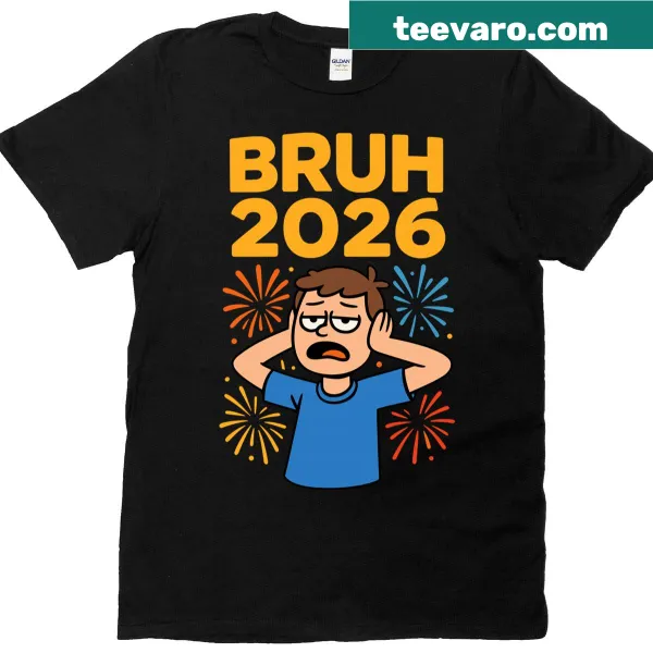 Funny New Year party t-shirt with fireworks and humorous text