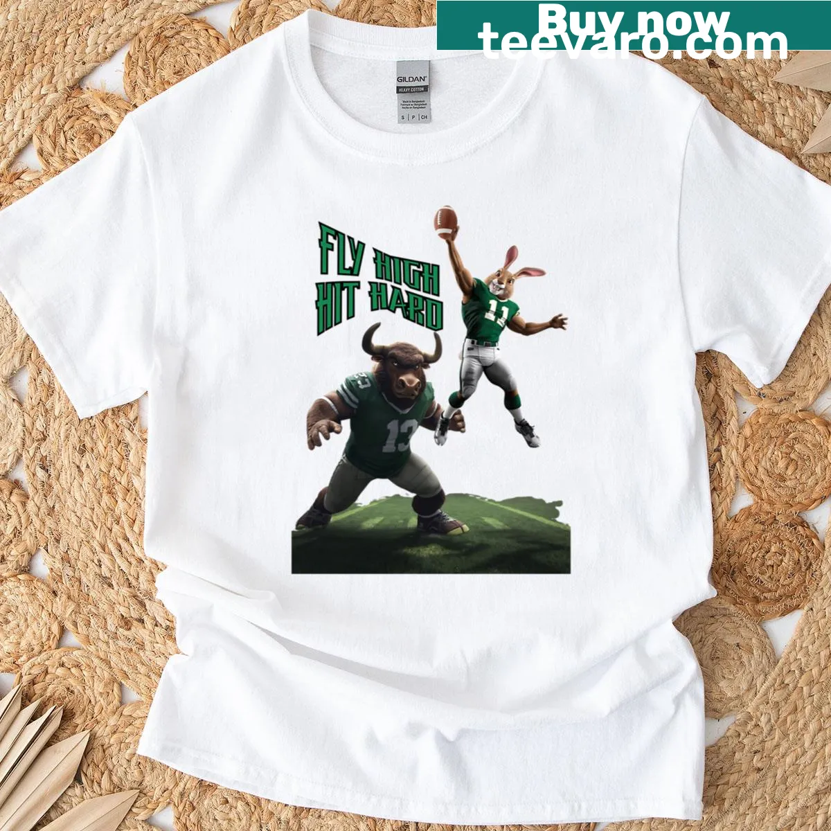 Motivational fitness t-shirt with bold inspirational text — on a men's t-shirt
