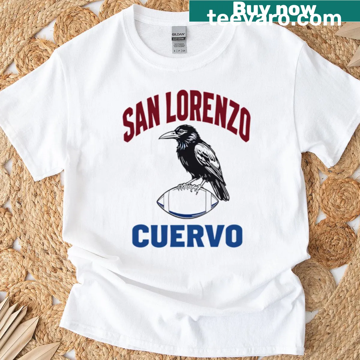Typography design representing Cuervo Boedo football team — on a men's t-shirt
