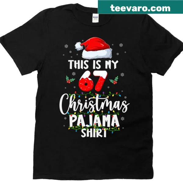 Funny Christmas t-shirt with '67' meme reference