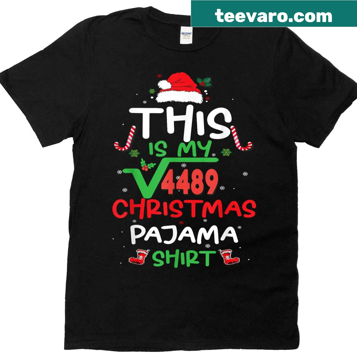 Humorous Christmas teacher shirt with square root meme design — on a men's t-shirt