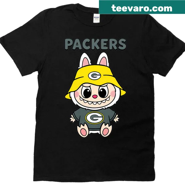 Cartoon Labubu design featuring Packers theme on a T-shirt