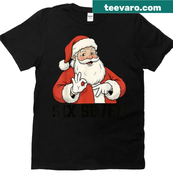 Funny Christmas T-shirt featuring Santa and meme text