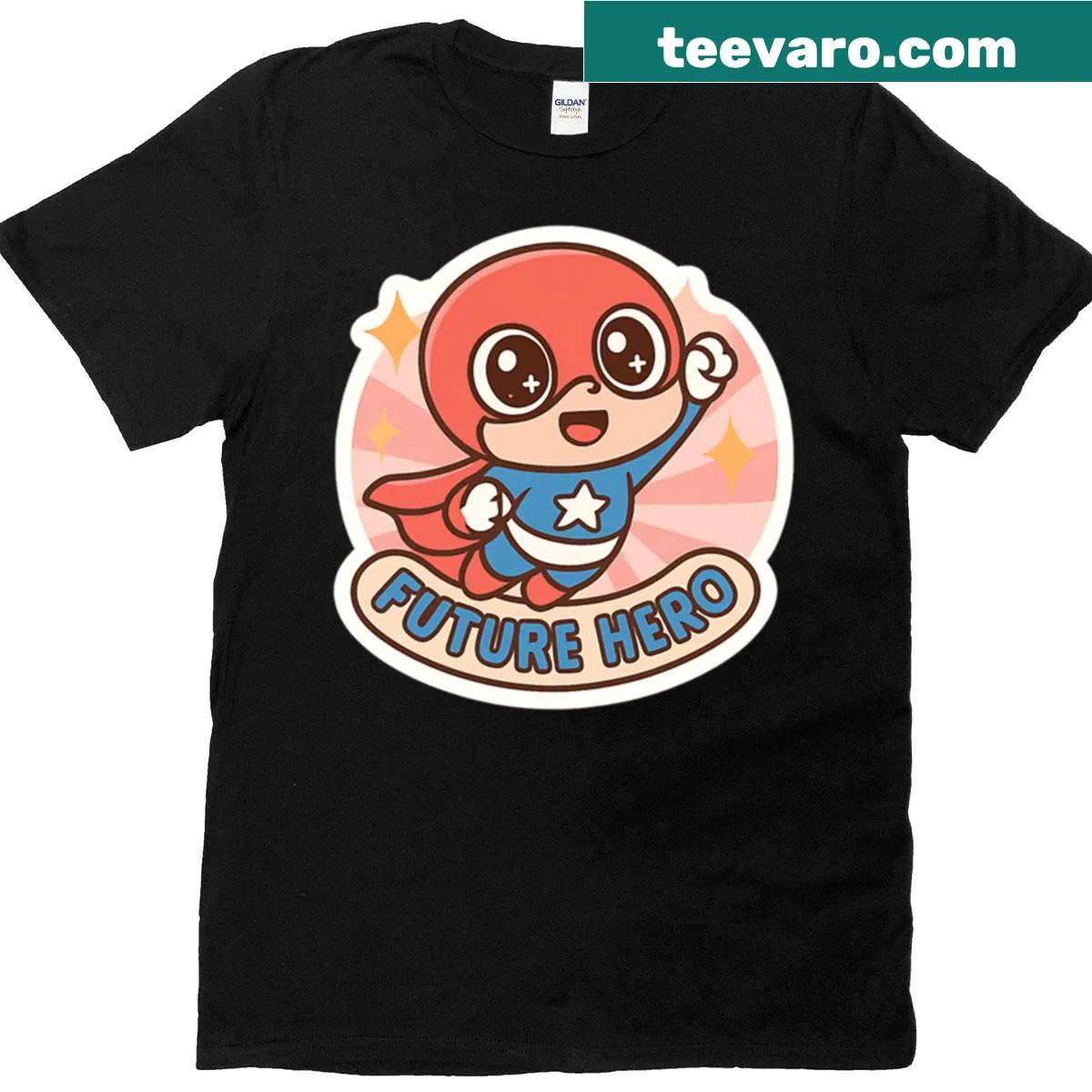 Inspirational T-shirt for kids featuring 'Future Hero' design. — on a men's t-shirt