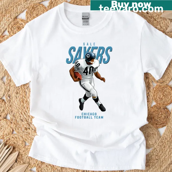 Illustration of Gale Sayers 40 on T-shirt