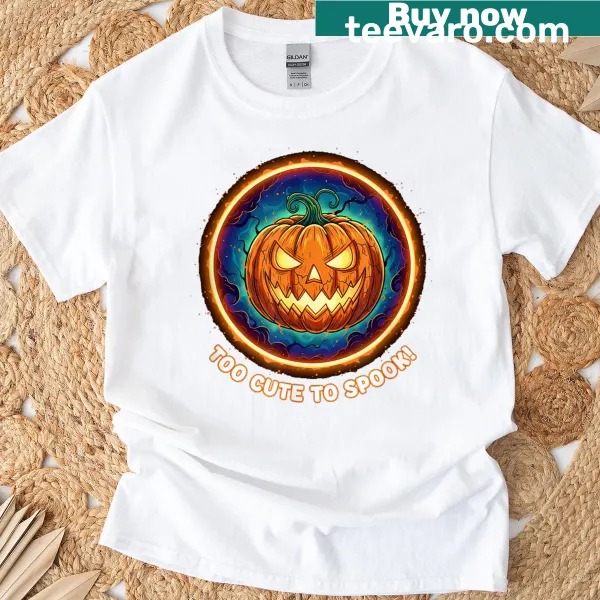 Cute glowing pumpkin graphic for Halloween T-shirt