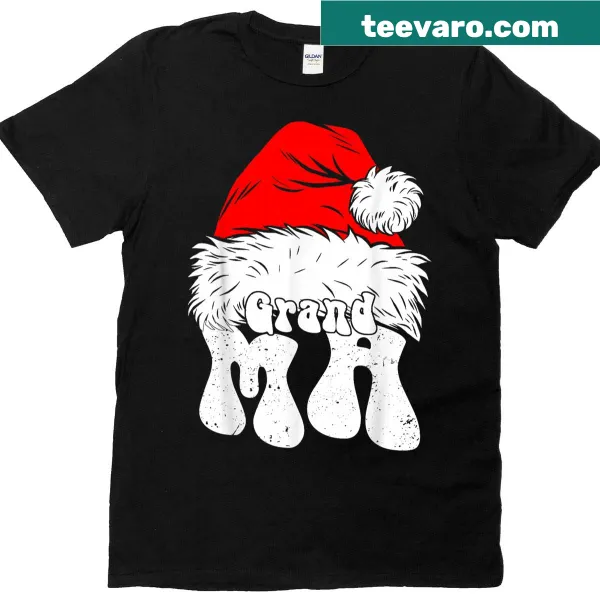 Illustration of Santa on a Grandma-themed Christmas t-shirt