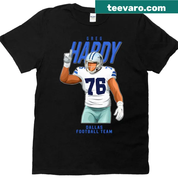 Vintage distressed Dallas football team T-shirt featuring Greg Hardy and number 76