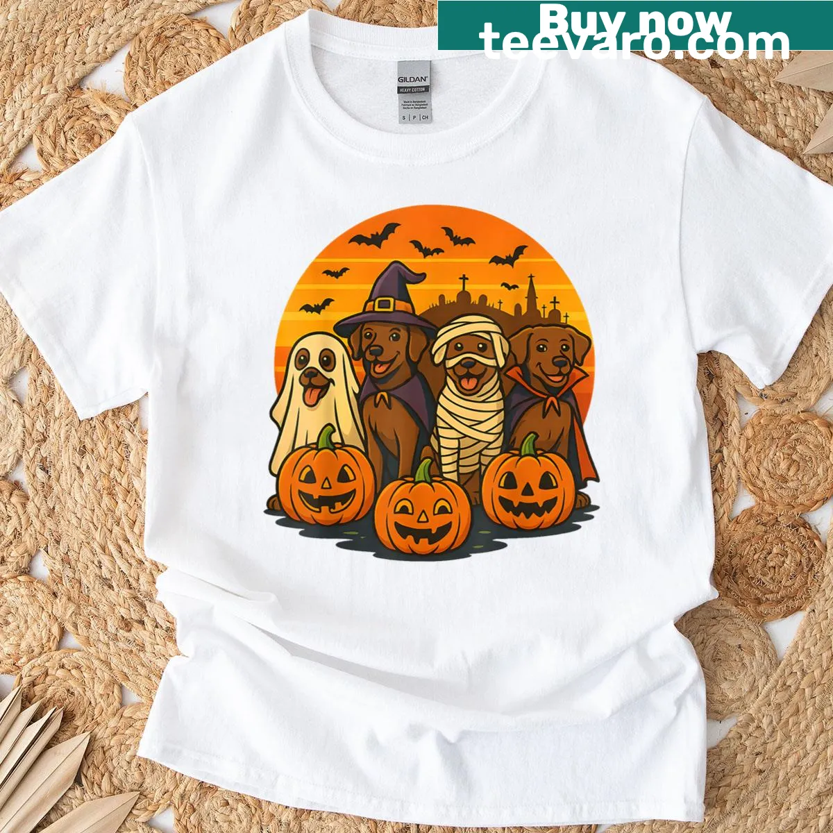 Ghostly brown Labrador design for dog lovers — on a men's t-shirt