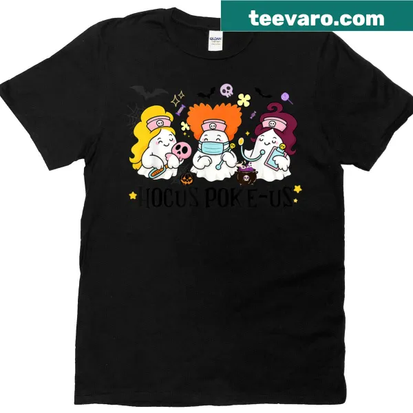Halloween-themed t-shirt for nurses with ghost and medical puns