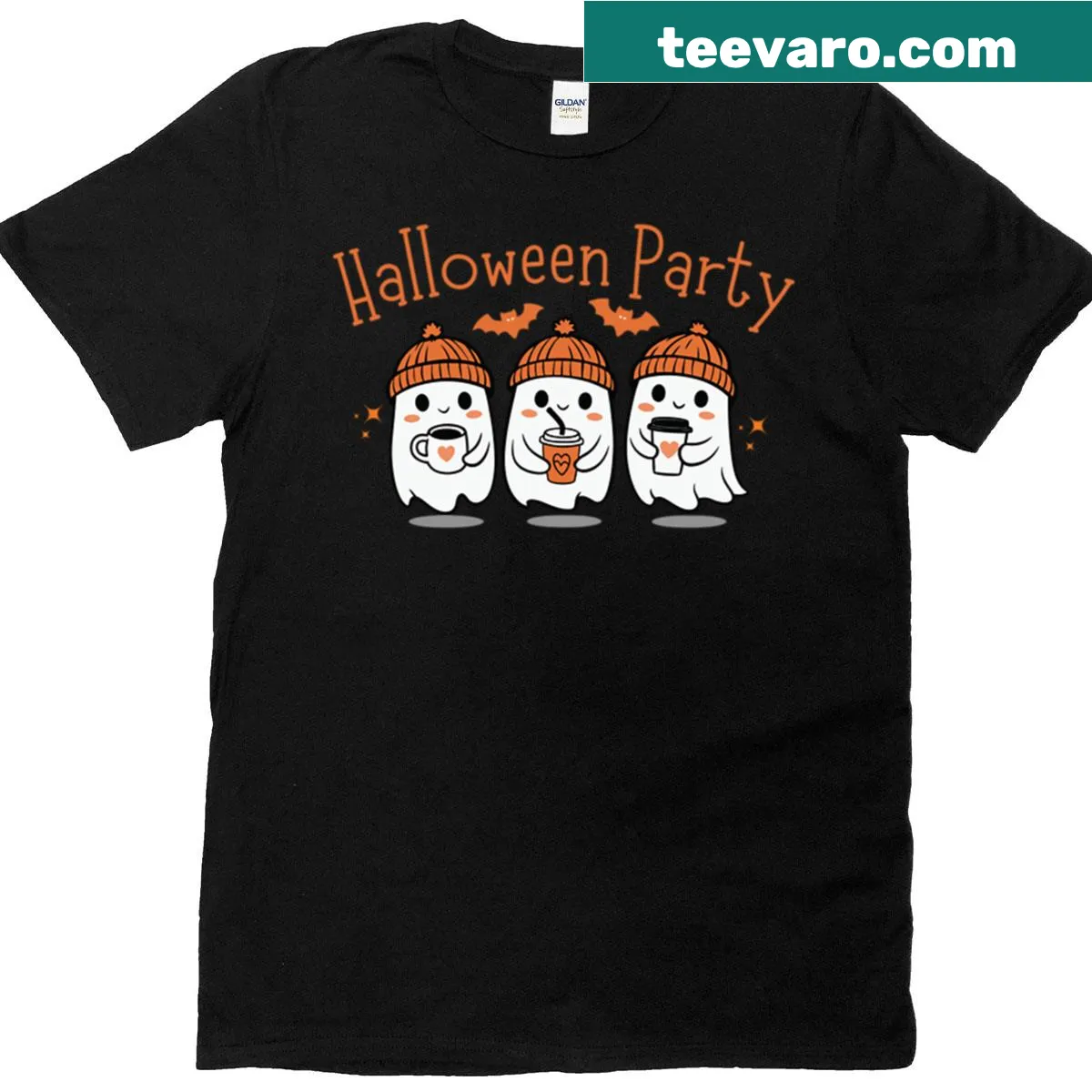 T-shirt with Halloween-themed illustrations — on a men's t-shirt