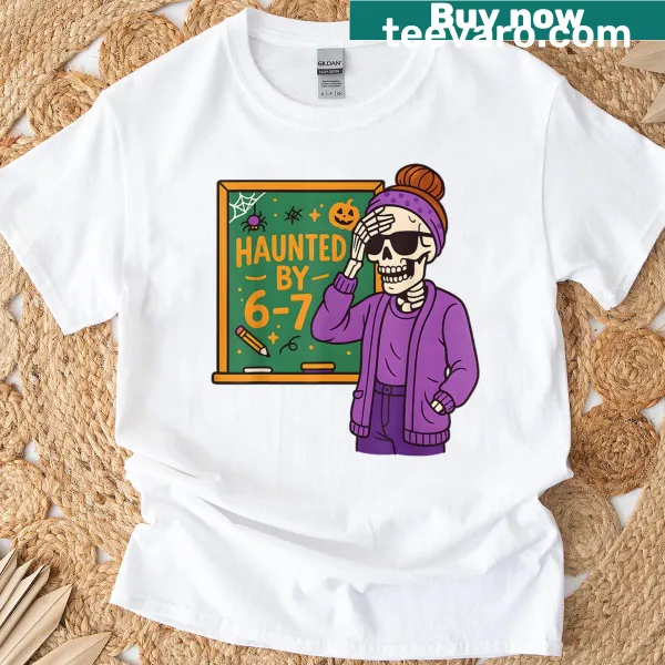 Funny Halloween t-shirt with skeleton and teacher humor