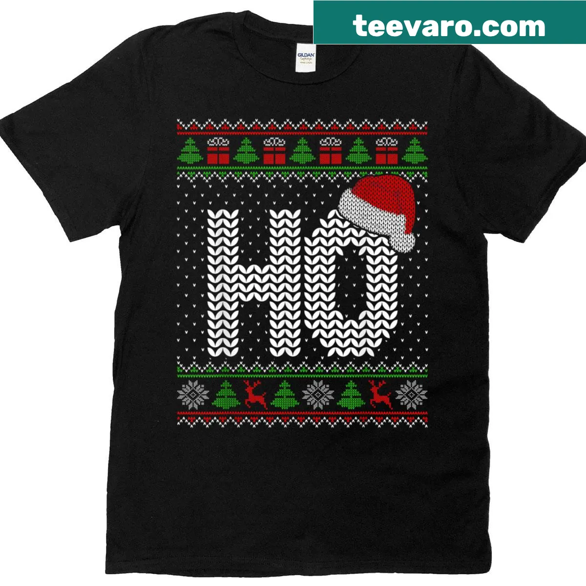 Matching couples Christmas t-shirt with humorous text — on a men's t-shirt
