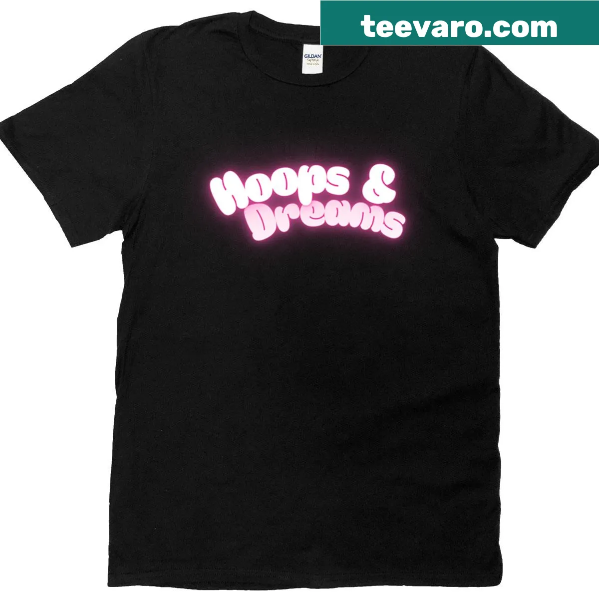 Inspirational basketball t-shirt with 'Hoops Dreams' typography design — on a men's t-shirt